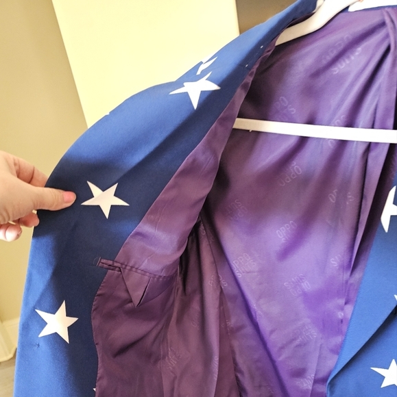 OpposuitsBlazer Adult  Blue White Stars Print Sport Coat Jacket us 42 - Picture 14 of 16